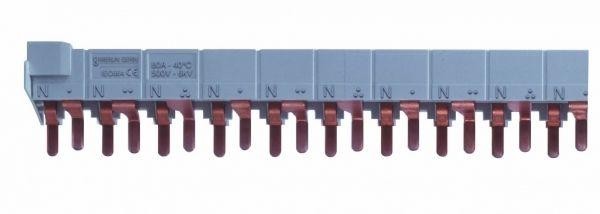  Шинка гребенчатая 1п+H (NL1…(шаг 9мм)) 48мод. 18мм 80А разрезаемая SchE 21089 