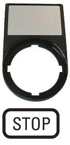  Шильдик "STOP" с держателем 30х50 M22S-ST-GB0 черн. EATON 216494 