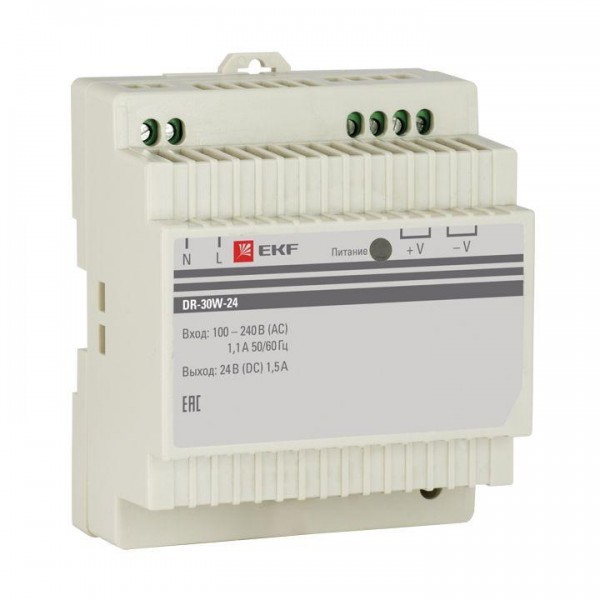  Блок питания 24В DR-30W-24 EKF dr-30w-24 
