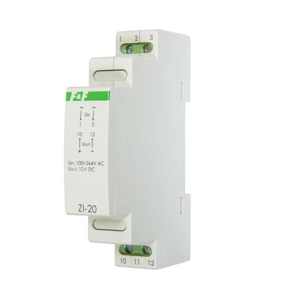  Блок питания ZI-20 (P= 12Вт Uвых. 12В DC 1мод 100-264В AC 1А IP20) F&F EA11.001.027 