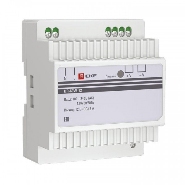  Блок питания 12В DR-60W-12 PROxima EKF dr-60w-12 