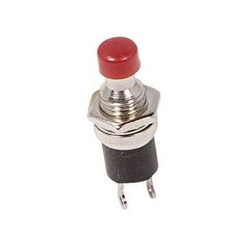  Выключатель-кнопка металл 220В 2А (2с) (ON)-OFF d7.2 красн. Micro (RWD-301 PBS-10B) Rexant 36-3310 