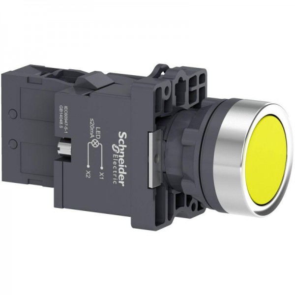  Кнопка LED 1НO 220В с подсветкой желт. SchE XA2EW35M1 