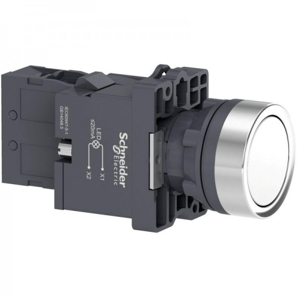  Кнопка LED 1НO 220В с подсвет. бел. SchE XA2EW31M1 