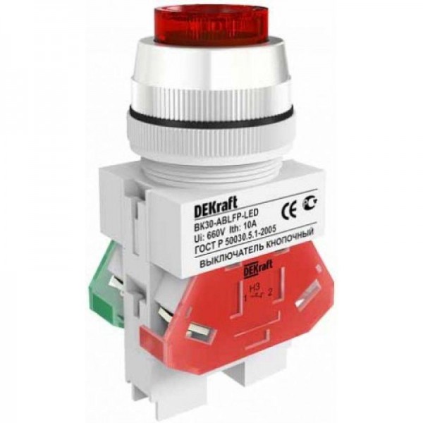  Выключатель кнопочный ABLFP 22мм LED зел. 24В AC/DC ВК-22 SchE 25069DEK 