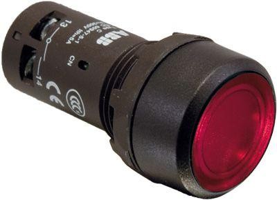  Кнопка с подсветкой CP2-11R-10 24В AC/DC с плоской клавишей с фикс. 1НО красн. ABB 1SFA619101R1111 