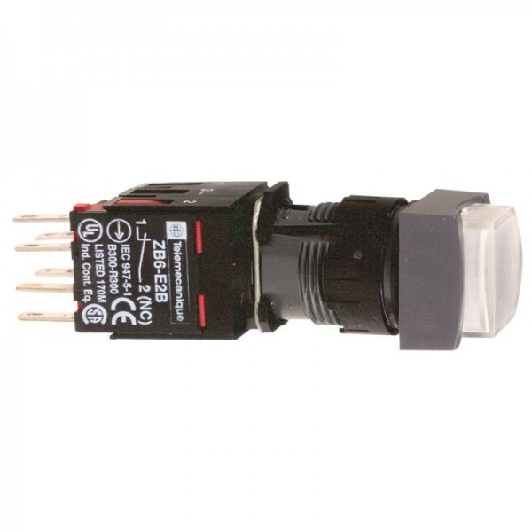  Кнопка 16мм 12 24В бел. с подсветкой SchE XB6CE1B5B 