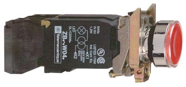  Кнопка 22мм 110-120В с возвр. с подсветкой SchE XB4BW3435 