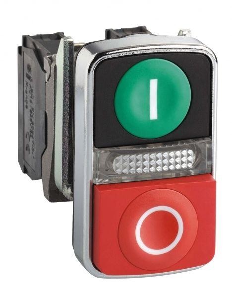  Кнопка двойная 22мм с маркир.+LED SchE XB4BW73731B5 