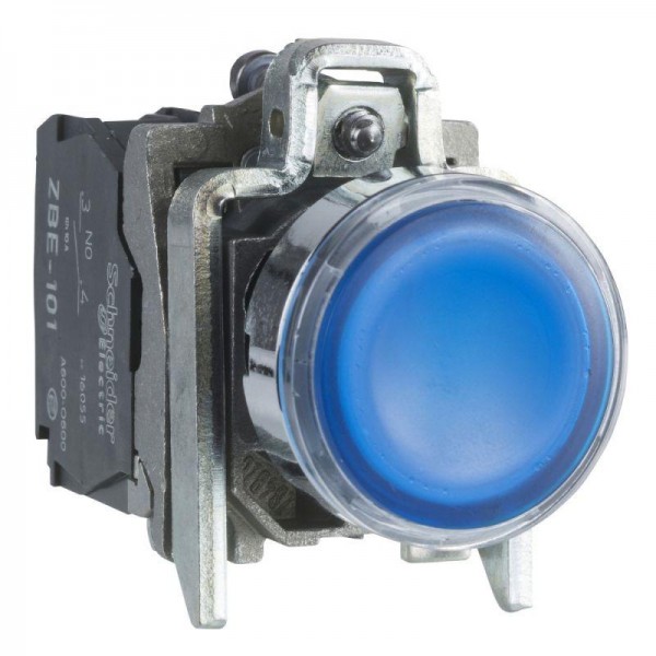  Кнопка 22мм 48-120В с возвр. с инд. син. SchE XB4BW36G5 