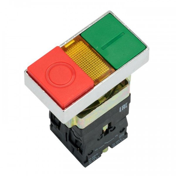  Кнопка  LAY5-BW8465 "I-O" прямоугольная 230В NO+NC PROxima EKF pbn-bw8465 