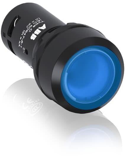  Кнопка с подсветкой CP1-11L-10 24В AC/DC с плоской клавишей без фиксации 1НО син. ABB 1SFA619100R1114 