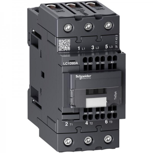  Контактор 3п EVERLINK AC3 440В 80А пружинный зажим; катушка управления 230В AC 50/60Гц SchE LC1D80A3P7 