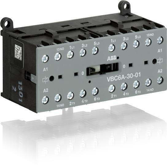  Миниконтактор реверсивный VBC6A-30-01-07 9А 400В AC3 катушка 12В DС ABB GJL1213911R0017 