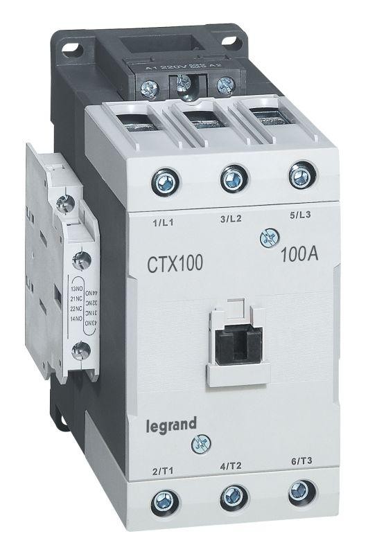 Контактор CTX-3 3P 100А 2НО 2HЗ~110В торц. зажим Leg 416234 