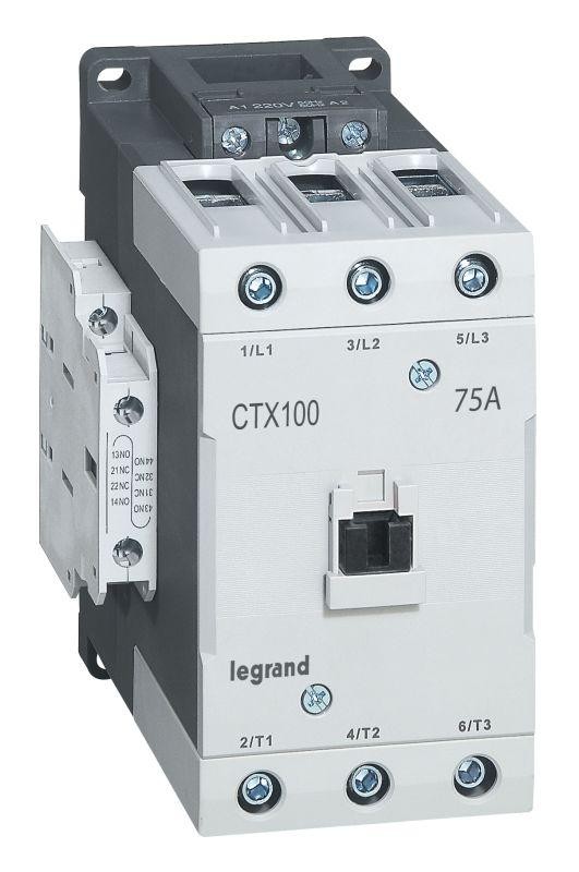  Контактор CTX-3 3P 75А 2НО 2HЗ =48В торц. зажим Leg 416193 