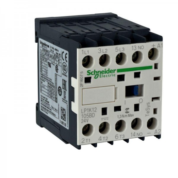 Контактор 3п 6А K НО 24В DC SchE LP1K06105BD 