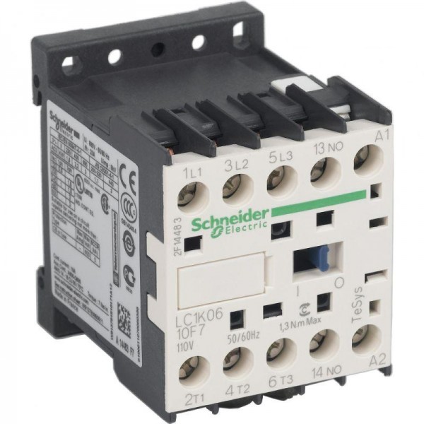  Контактор 3п 6А K 1НО 110В винтовой зажим SchE LC1K0610F7 