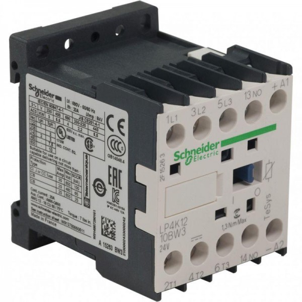  Контактор 3п 20А K НО 24В DC расш. диапазон SchE LP4K1210BW3 