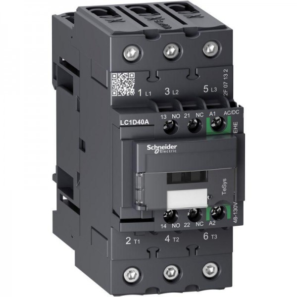  Контактор EVERLINK 3п AC3 440В 40А катушка управления 48-130В AC/DC пружин. зажим SchE LC1D40AEHE 