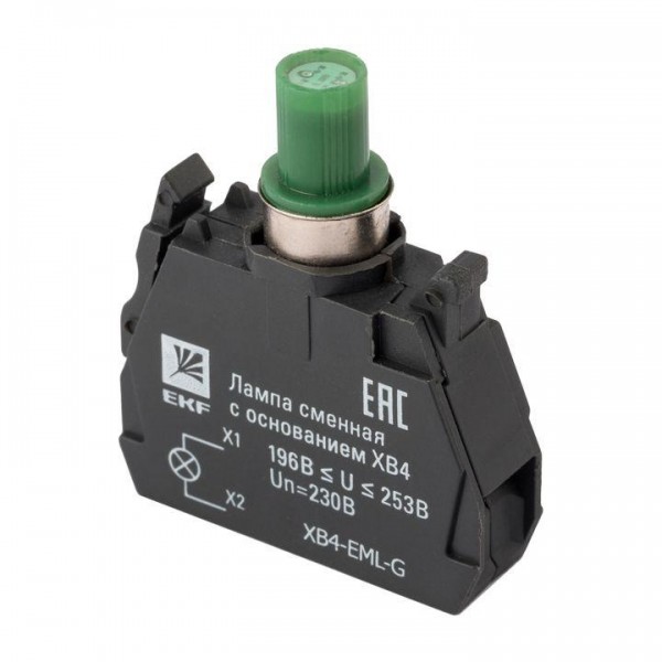  Лампа сменная c основанием XB4 зел. 230В PROxima EKF XB4-EML-G 