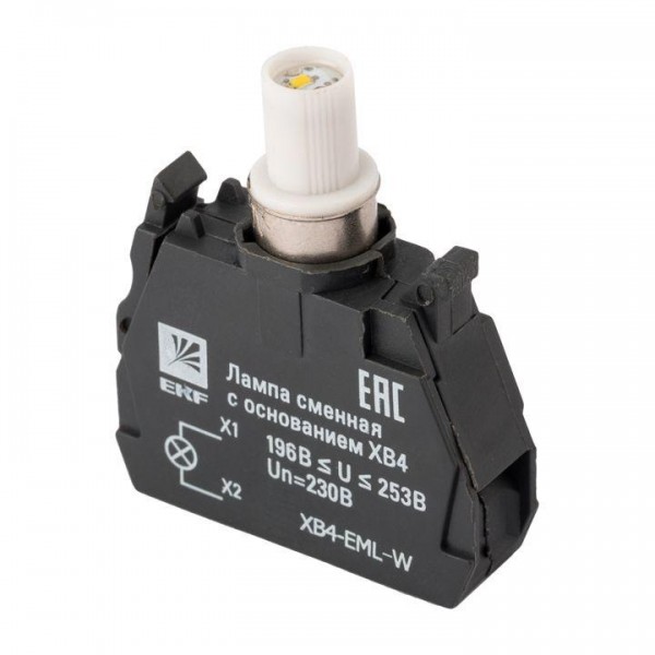  Лампа сменная c основанием XB4 бел. 230В PROxima EKF XB4-EML-W 