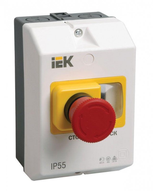  Оболочка защитная с кноп. "СТОП" IP54 ИЭК DMS11D-PC55 