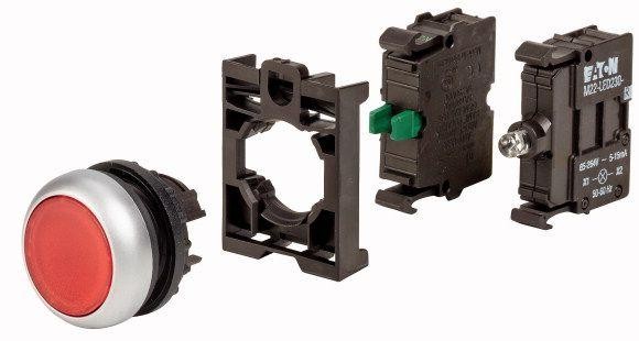  Кнопка без фиксации с подсветкой 1НО 230В AC M22-DL-R-K10LED230-BVP красн. EATON 132605 