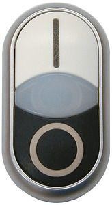  Кнопка двойная с сигнальной лампой; плоские I бел. 0 черн. M22-DDLF-WS-X1/X0 EATON 284816 