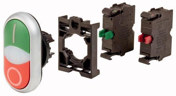  Кнопка двойная 1НО 1НЗ без фикс. M22-DDL-GR-X1/X0-K1001-BVP EATON 132626 