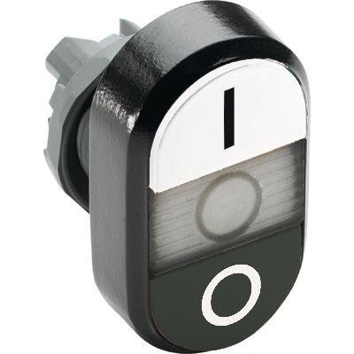  Кнопка двойная MPD6-11С (бел./черн.) прозр. линза с текстом "I/O" ABB 1SFA611135R1108 