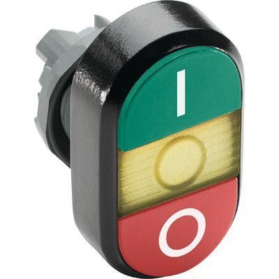  Кнопка двойная MPD2-11Y (зел./красн.) желт. линза с текстом "I/O" ABB 1SFA611131R1103 