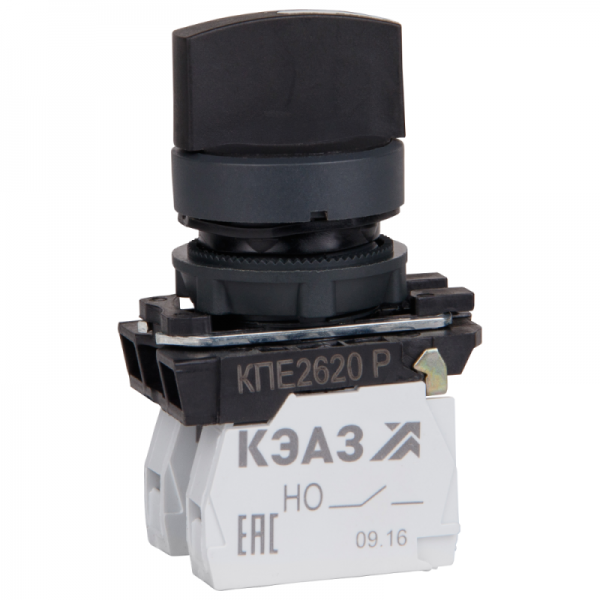  Переключатель КПЕ2620Р 2но+0нз ручка фикс 3поз IP65черн. КЭАЗ 248267 