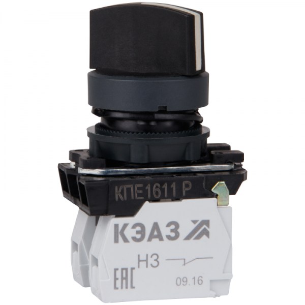 Переключатель КПЕ1611Р 1но+1нз ручка фикс 2поз IP65 черн. КЭАЗ 248268 