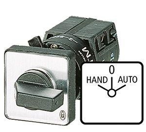  Выключатель 1п Iu=10А пол. HAND- 0 -AUTO 45град. 30х30мм перед. креп. TM-1-15431/E EATON 025045 
