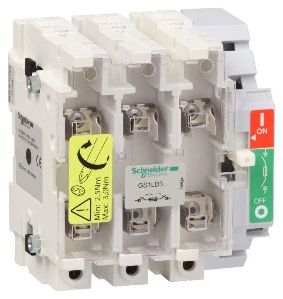  Рубильник 3п GS1 160А с предохранителем SchE GS1LD3 