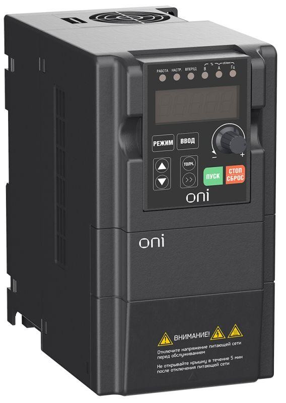  Преобразователь частоты A150 380В 3ф 1.5кВт 5А встроенный торм. модуль ONI A150-33-15NT 