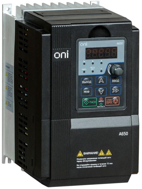  Преобразователь частоты A650 380В 3Ф 3.7кВт 9.5А ONI A650-33E037T 