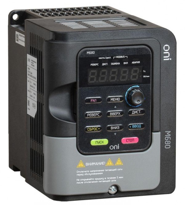  Преобразователь частоты M680 380В 3ф 0.75-1.5кВт 2.5-4.2А ONI M680-33E0075-015TIP20 