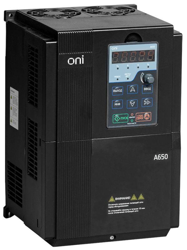  Преобразователь частоты A650 380В 3Ф 18.5кВт 37А ONI A650-33E18T 