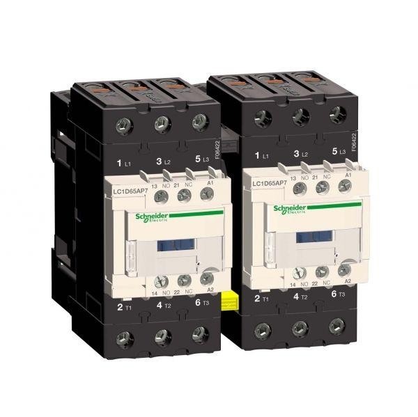  Контактор реверсивный 3п 65А EVERLINK AC3 440В катушка управления 230В AC 50/60Гц SchE LC2D65AP7 