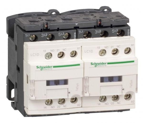  Контактор реверсивный 3п/25А 230В 50Гц электр. блокировка SchE LC2D25P7V 