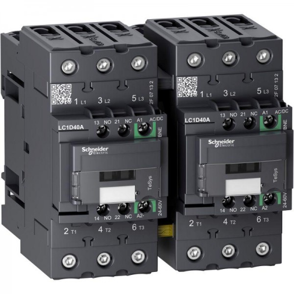  Контактор реверсивный EVERLINK 3п AC3 440В 40А катушка управления 24-60В AC/DC SchE LC2D40ABNE 