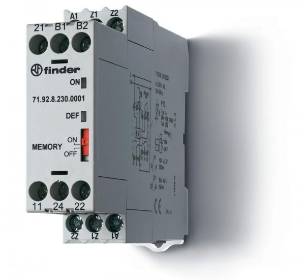 Реле термисторное(PTC) память отказов 230В AC выход 2CO 10А 22.5мм IP20 FINDER 719282300001 