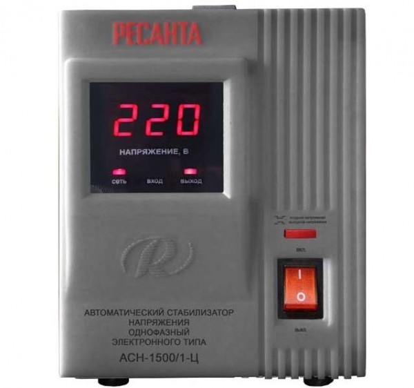  Стабилизатор напряжения АСН-1500/1-Ц 1ф 1.5кВт IP20 релейный Ресанта 63/6/3 