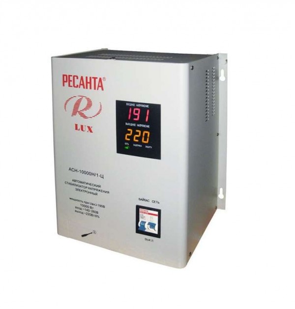  Стабилизатор напряжения АСН-10000 Н/1-Ц Lux 1ф 10кВт IP20 Ресанта 63/6/18 
