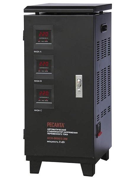  Стабилизатор напряжения АСН-9000/3 3ф 9кВт IP20 электромех. Ресанта 63/4/4 