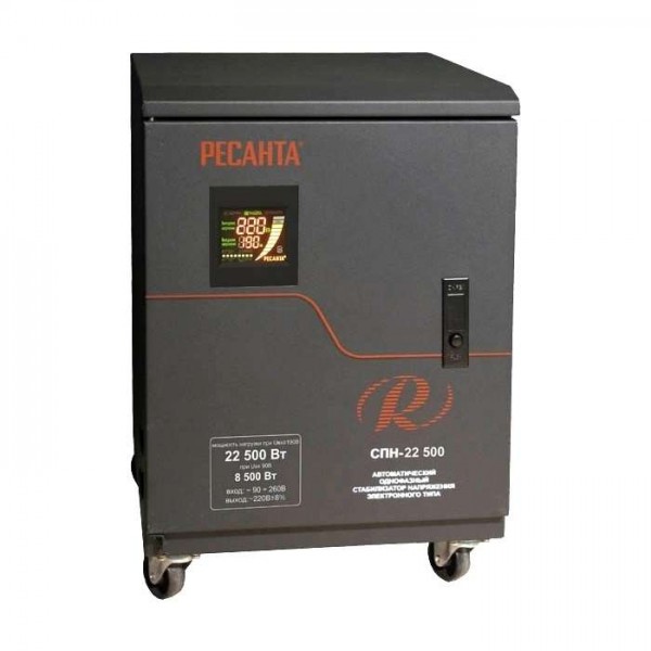  Стабилизатор СПН-22500 1ф 22.5кВт 90-260В IP20 пониж. напр. Ресанта 63/6/30 