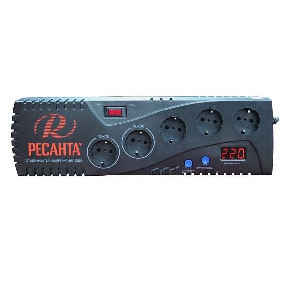  Стабилизатор напряжения С500 1ф 0.45 кВт IP20 бытовой Ресанта 63/6/31 