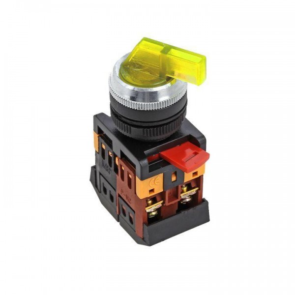  Переключатель ANLC-22 2P желт. с подсветкой 380В NO+NC EKF psw-anlc-2p-o-380 